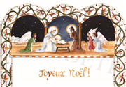 Carte de Noël - Joyeux Noël - Triptyque de la Nativité (Lot de 5)