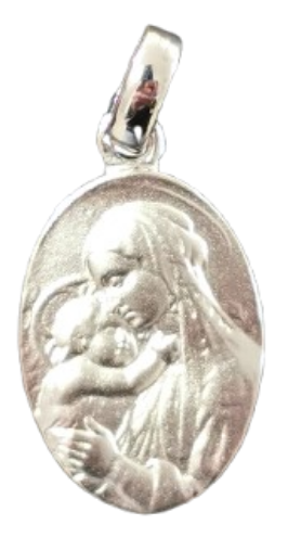 Médaille de la Vierge à l'enfant - Argent - 18 mm