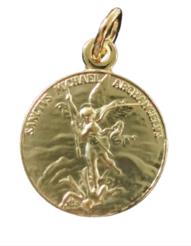Médaille de saint Michel - plaqué or - 18 mm