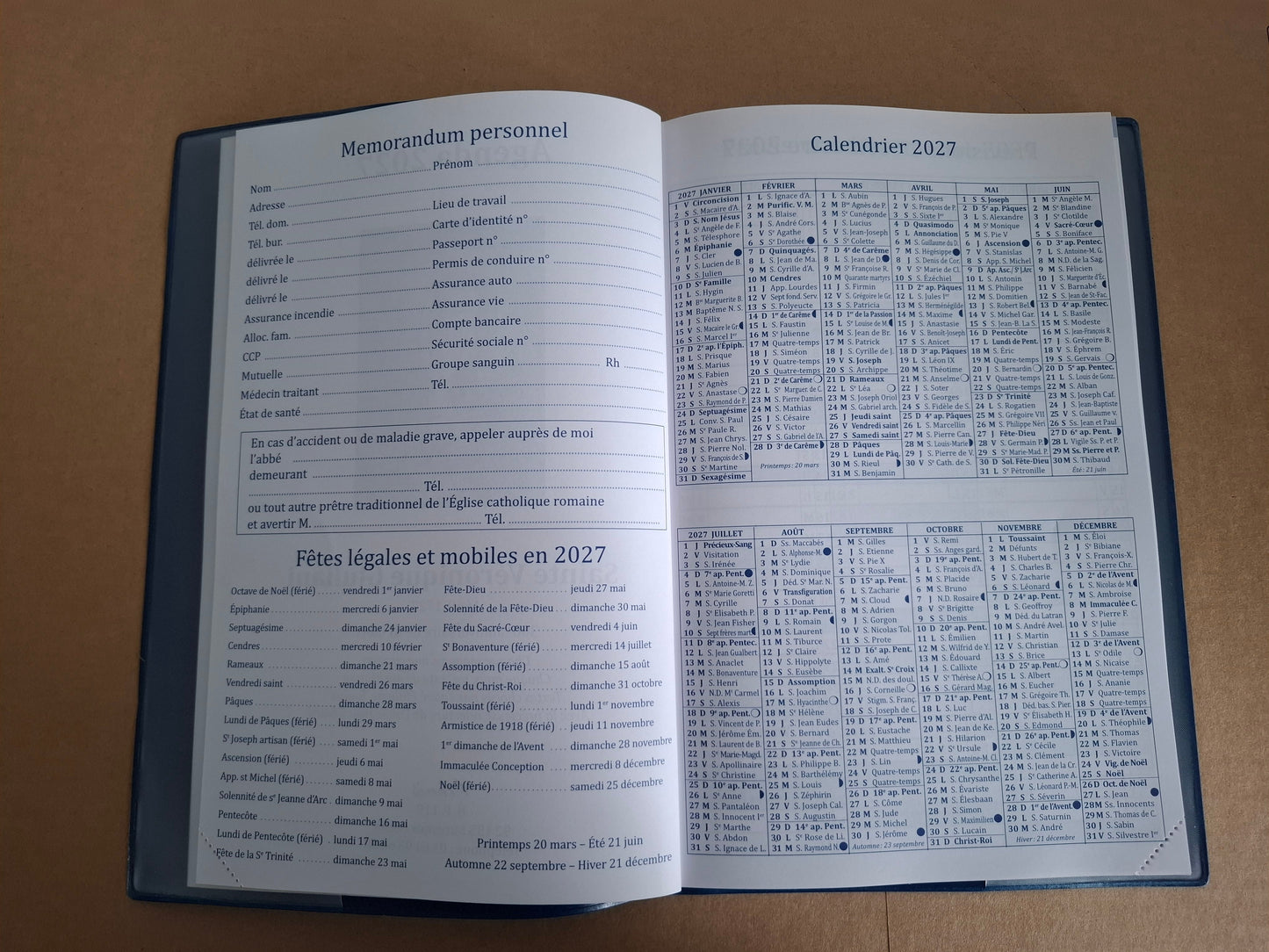 Agenda de bureau Clovis 2027